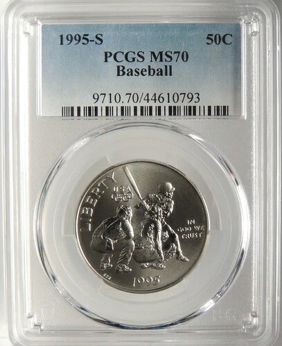 1995-S 50セント野球記念ハーフドル PCGS MS70 #44610793 トップポップ!