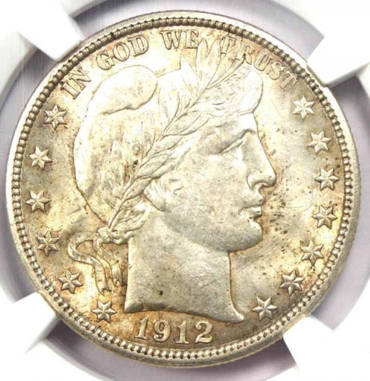 1912 年バーバー ハーフ ドル 50 セント - NGC 未流通詳細 (MS UNC) - 希少コイン!