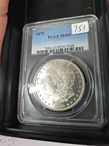 1879-P 1ドル モルガン・ダラー PCGS MS65+ ホワイトジェム グレート・ストライク クリーンチーク