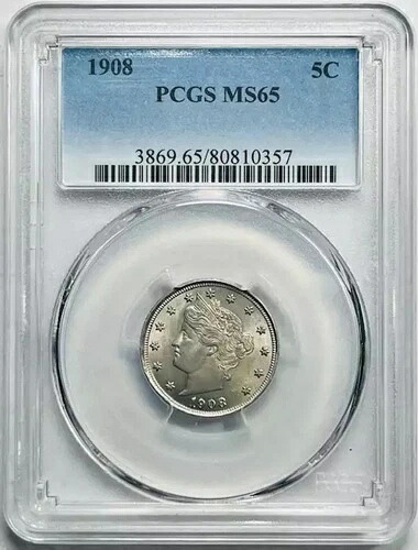 1908年 P リバティヘッド ニッケル PCGS MS-65 232,650円