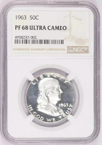 1963年 P ハーフダラー フランクリン NGC PF-68 ウルトラカメオ