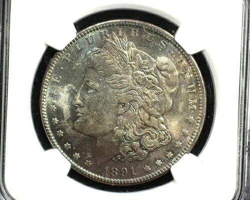 HS&C: 1891年 モルガン・ダラー NGC - MS64 美しい色調 - 米国コイン