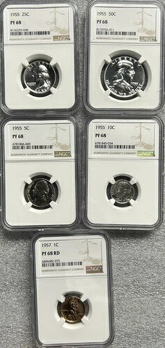 1955年 5枚組プルーフコインセット PF68 NGC