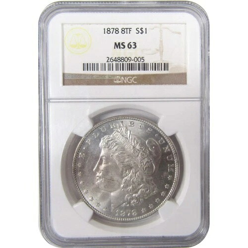 1878年 8TF モルガン・ダラー MS 63 NGC シルバー 未使用 $1 SKU:I17384