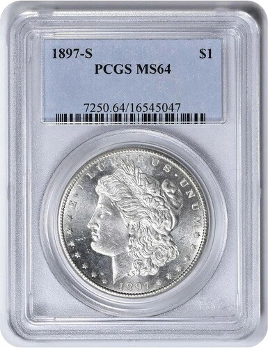 1897-S Vam 13 モルガン・ダラー スパイクリップ MS64 PCGS
