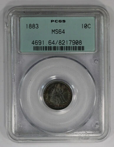 1883年 自由の女神像 座像 ダイム PCGS MS64