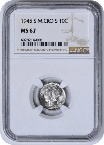1945-S マーキュリーシルバーダイムマイクロS MS67 NGC|WORLD RESOURCE【KING店】