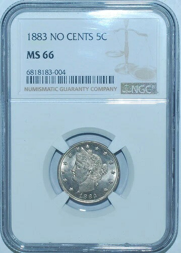 1883 NGC MS66 セントなし リバティ V ニッケル