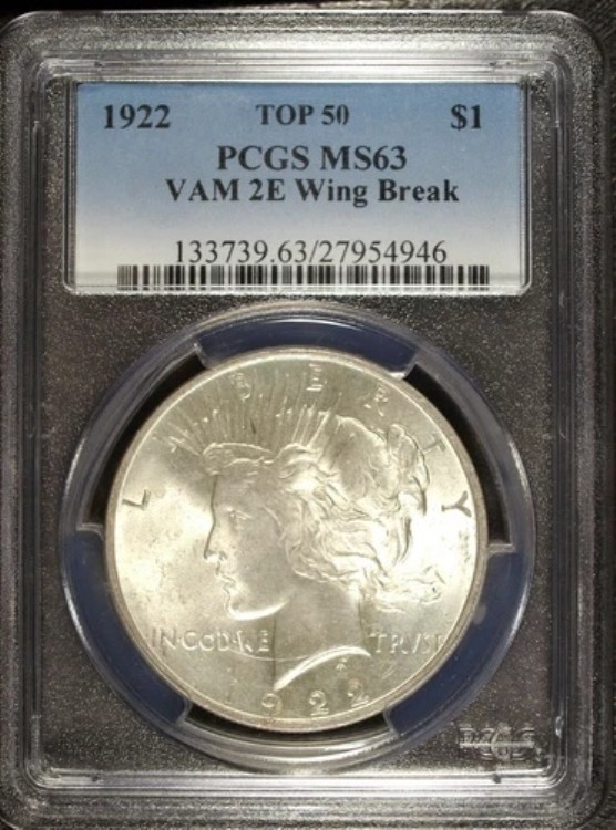 1922 P PCGS MS 63 ピースシルバードル ☆☆ トップ50 VAM 2E ☆☆ グレートセットフィラー 946