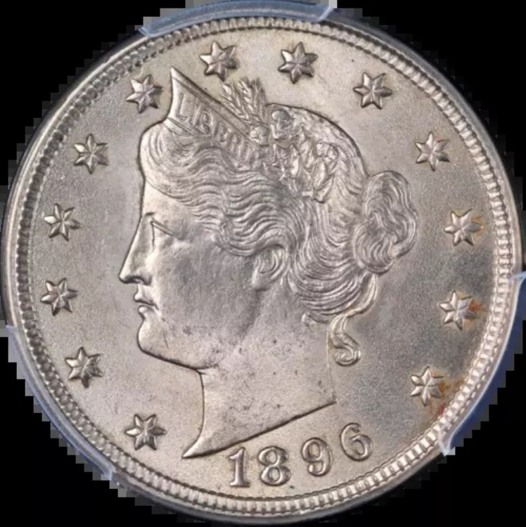 1896年 リバティV ニッケル PCGS MS64 素晴らしい外観 強いストライク