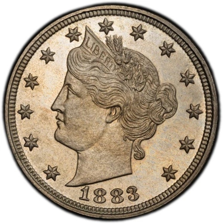 1883年 リバティヘッド ニッケル ? セントなし ? PCGS PR64 ? 希少プルーフ発行 ? パープルコア 237,050円