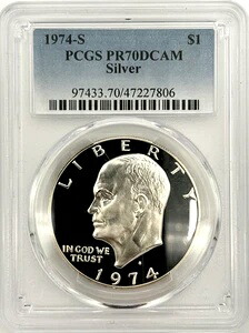 1974年 S シルバー PCGS 70 DCAM アイゼンハワー ドルコイン