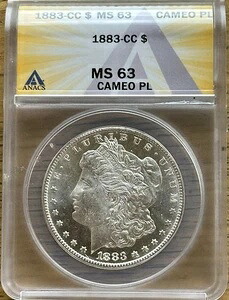 1883年製 モーガン・ダラー ANACS MS63 カメオ PL - 驚異的なルックス！ DCAM DMPL