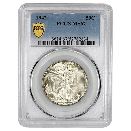1942年ウォーキング・リバティ・ハーフダラー 50セント PCGS MS 67