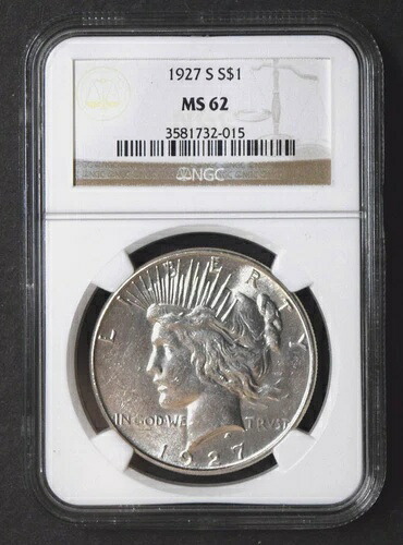 1927年 Sピース銀貨 NGC MS62 - 美しい外観｜WORLD RESOURCE【KING店】