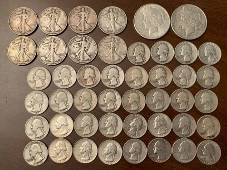 1922-1962年-戦前-平和時 $1+D/S/P-WASH 90% シルバー クォーター+ウォーキングハーフ\u003d$15-FV