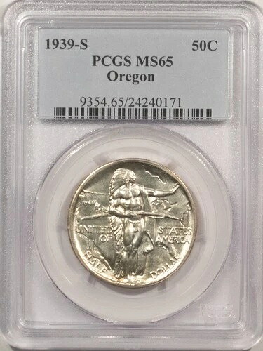 1939-S オレゴン記念ハーフダラー - PCGS MS-65