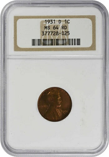 1931-D リンカーンセント MS64RD NGC