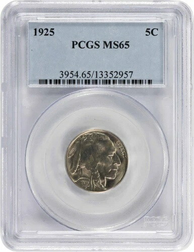 1925年 バッファローニッケル MS65 PCGS
