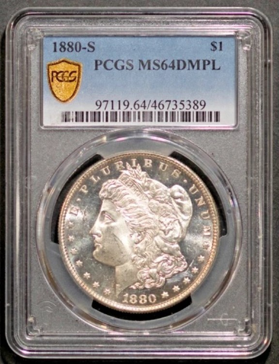 1880-S 1ドル モルガン銀貨 MS 64 DMPL PCGS # 46735389 + ボーナス|WORLD RESOURCE【KING店】
