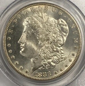 1883年-CCMorgan Dollar。1.00ドル。PCGS MS65。