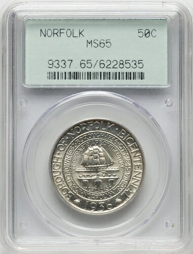 1936 年ノーフォーク記念ハーフ ドル - PCGS MS65 - 早期保有者スーパー PQ!