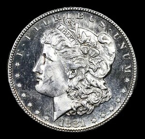 1881年頃のモルガン・ダラー、$1 GEM ++ DMPL、非常に深い鏡面研磨、素晴らしいカメオ｜WORLD RESOURCE【KING店】 237,050円