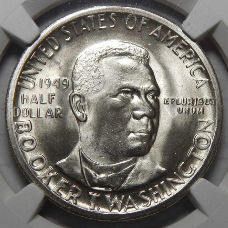 1949-S NGC MS67 ブッカー・T・ワシントン ハーフダラー銀貨 記念品