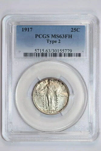1917年 タイプ2 スタンディング リバティ クォーター PCGS MS63 FH