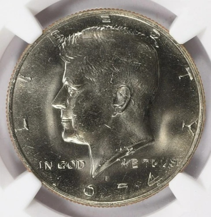 1974-D ケネディ ハーフダラー ダブルストライク 回転カラー NGC MS-65 ロット D031