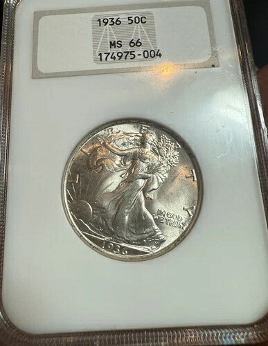 1936年ウォーキング・リバティ・ハーフダラー - 50セント NGC MS66 - ブラストホワイト例
