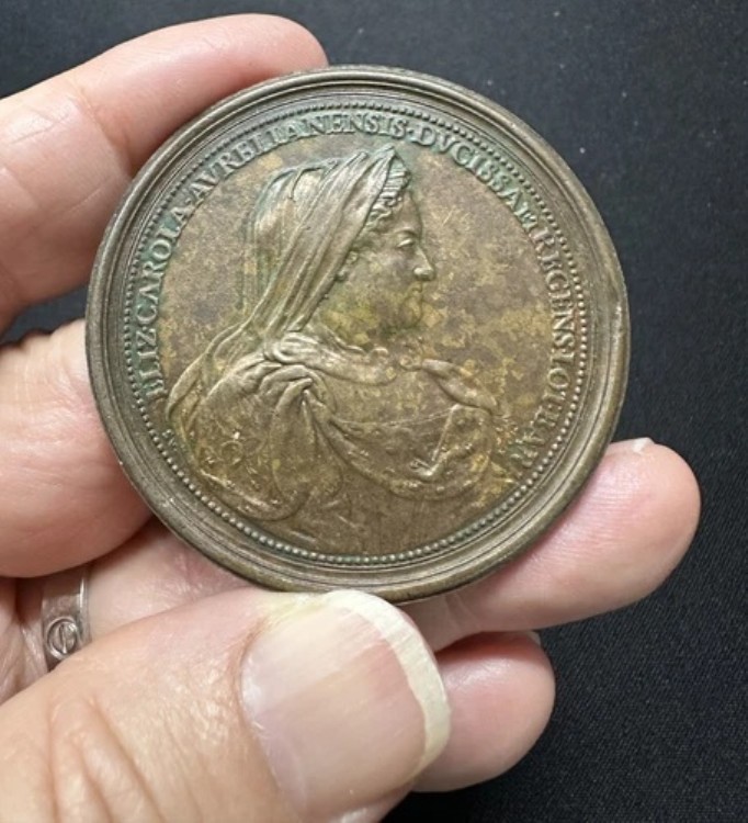 フランス - 1729年「エリザベス・シャルロット・ド・ブルボン」メダル - 巨大で美しい！