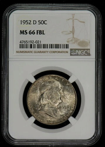 1952-D 50セント フランクリン ハーフダラー - ミントセット トーニング - NGC MS 66 FBL - T963
