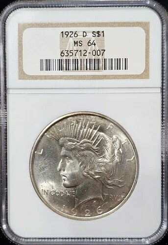 1926-D ピースダラー MS-64 NGC スモールスラブ
