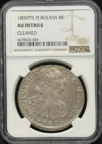 1805 PTS PJ ボリビア シルバー 8 レア NGC AU 詳細