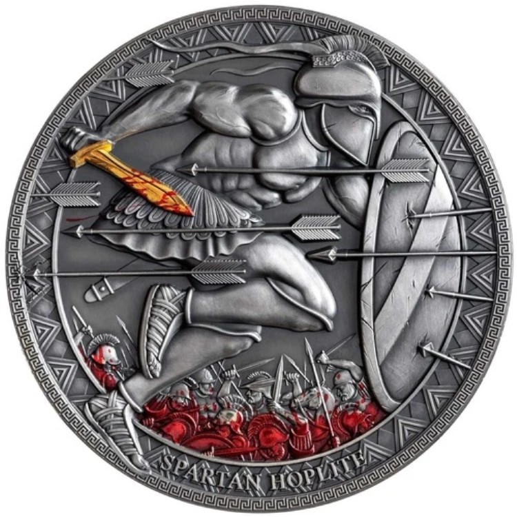 スパルタン ホプリタイ 伝説の戦士 3オンス 銀貨 3000フラン カメルーン 2019年