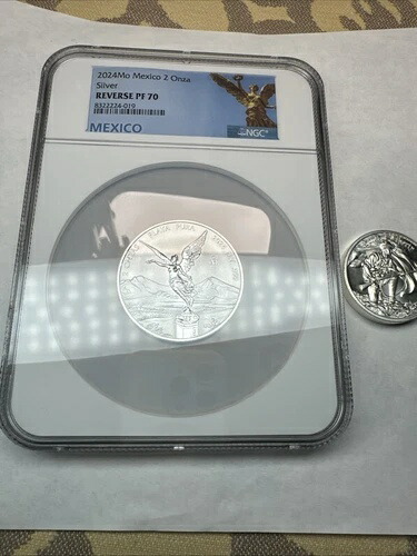2024年 メキシカン・リベルタッド 2オンス シルバー リバースプルーフ PR70 NGC 0.999 純銀