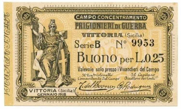 25 チェンテシミ カンポ コンセントラメント プリジョニエリ ディ ゲッラ 第一次世界大戦 ヴィットリア 1918 qFDS｜WORLD RESOURCE【KING店】