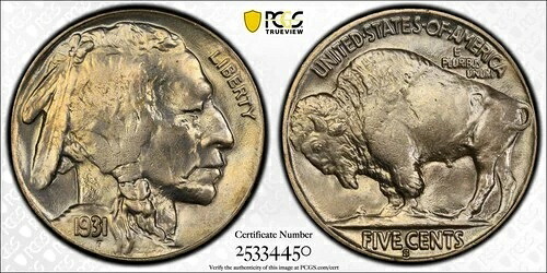 1931-S バッファローニッケル PCGS MS66｜WORLD RESOURCE【KING店】 237,600円