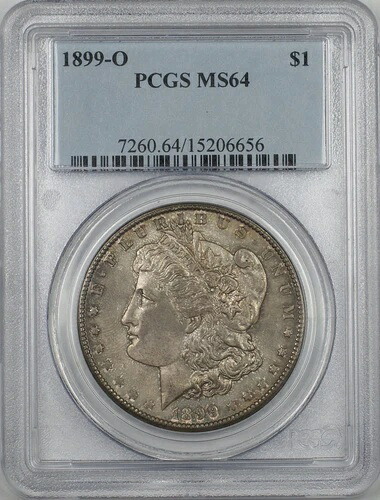 1899-O モルガン銀貨 $1 PCGS MS-64 トーン（良質コイン）（4H）