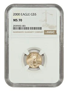 2000年 5ドル金イーグル NGC MS70 - 5ドル金イーグル