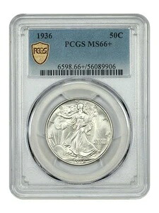 1936年 50セント PCGS MS66+ - ウォーキング・リバティ・ハーフダラー｜WORLD RESOURCE【KING店】