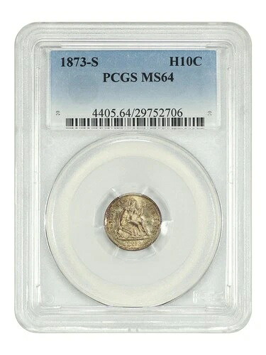 1873-S H10C PCGS MS64 - 自由の女神像半ダイム - 人気Sミント