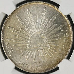 メキシコ: 共和国、銀 8 レアル 1888-Pi MR、サン ルイス ポトシ造幣局、NGC MS-62!｜WORLD RESOURCE【KING店】