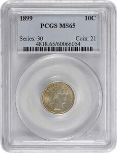 1899年 バーバー シルバー ダイム MS65 PCGS｜WORLD RESOURCE【KING店】