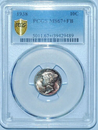1938年 P PCGS MS67+FB フルバンド マーキュリーダイム｜WORLD RESOURCE【KING店】