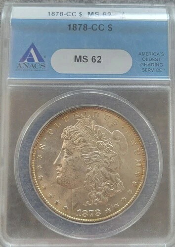 1878-CC モルガン・ダラー、MS 62 NGC、良好な色調