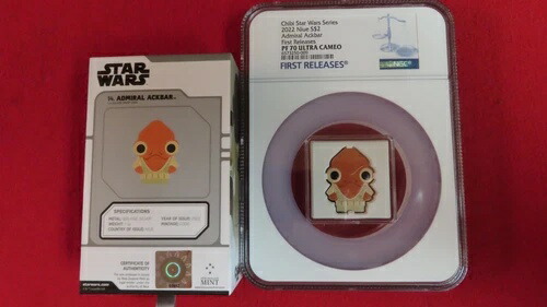2022 ディズニー スター・ウォーズ：ちびアドミラル・アクバー NGC PR PF 70 .999 シルバーコイン