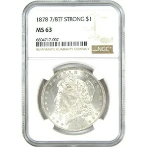 1878年 7/8TF ストロング モルガン ダラー MS 63 NGC シルバー 1ドルコイン SKU:I16422