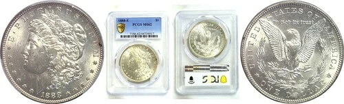 1888-S 1ドル モルガン・ダラー PCGS MS-62